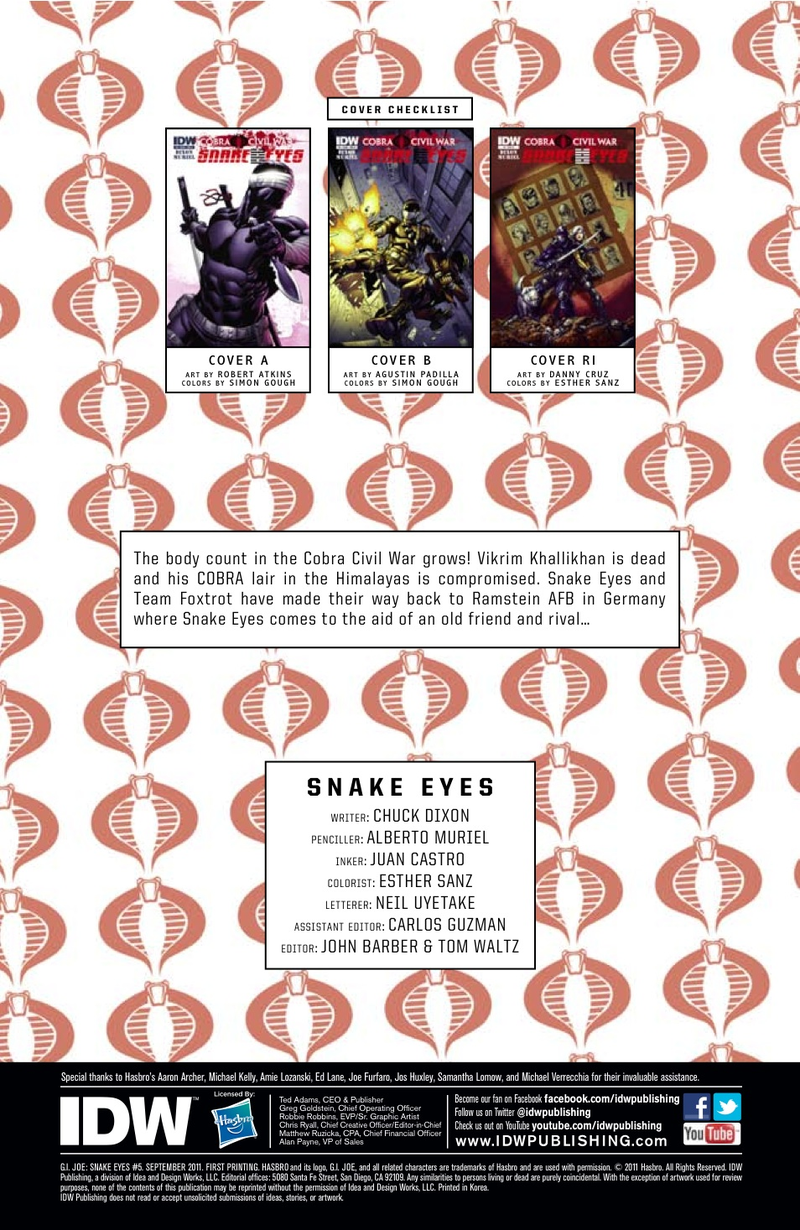Illustration for article titled Read a seven-page preview of the newest comic book starring Snake Eyes, G.I. Joe's resident ninja